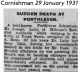 OBITUARY 1931: LAITY, Joseph died Jan 1931, fisherman of Holman's Row.