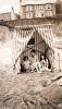 1931 Beach, Porthleven with shade tent